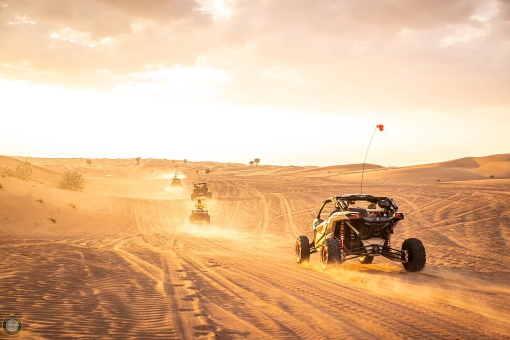 buggy driving in speed in the desert