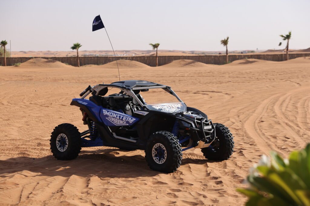 blue color dune buggy 2 seater in the desert