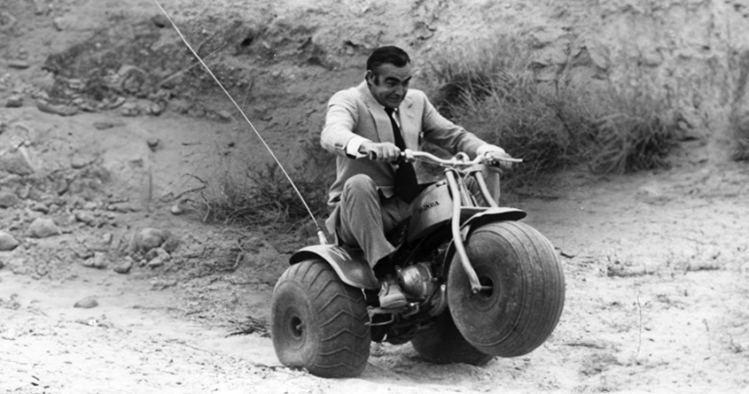 In movie "Diamonds are Forever', Honda 90 ATV is being ridden